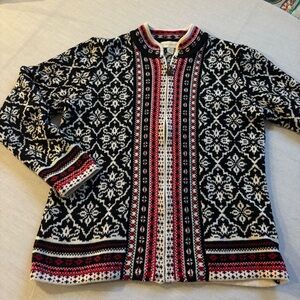 Appleseed’s Fair Isle Cardigan Sweater Women’s M Wool Blend Vintage
